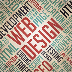 Image showing Web Design - Grunge Word Cloud Concept.