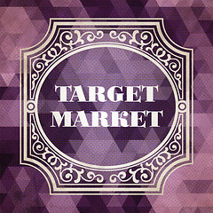 Image showing Target Market Concept. Purple Vintage design.