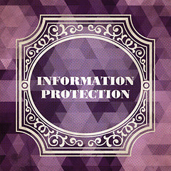 Image showing Information Protection Concept. Purple Vintage design.