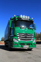 Image showing Green Mercedes-Benz Actros 2545 Truck on a Yard