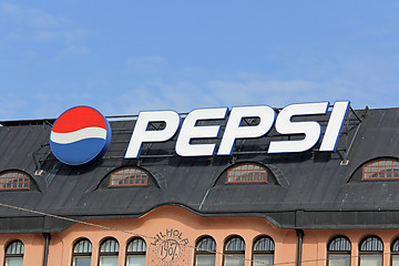 Image showing  Sign Pepsi in Central Helsinki, Finland