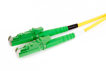 Image showing green fiber optic E2000 connector