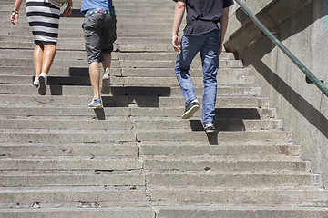Image showing Climbing on stairs