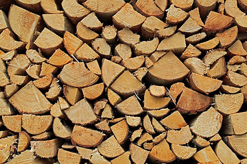 Image showing Background of Chopped and Stacked Firewood