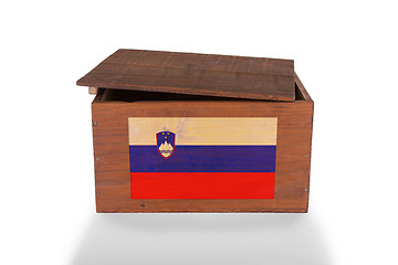 Image showing Wooden crate isolated on a white background