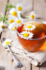 Image showing cup of tea with chamomile flowers