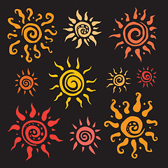 Image showing Sun set.  Vector hand drawn illustration.