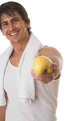 Image showing holding an apple