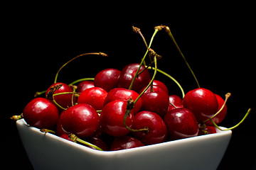 Image showing  Bowl of Cherries on dark background