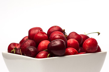 Image showing Bowl of Cherries on white background