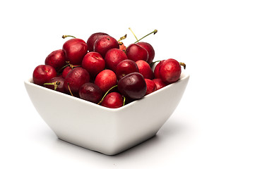 Image showing Bowl of Cherries on white background