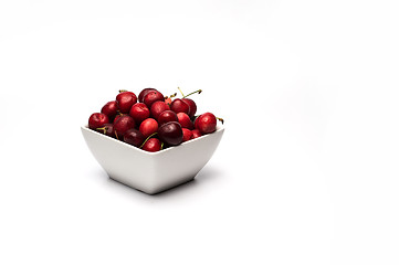 Image showing Bowl of Cherries on white background