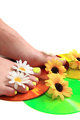 Image showing womens legs with nice nails (pedicure)