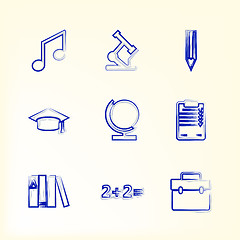 Image showing Sketch with icons for education