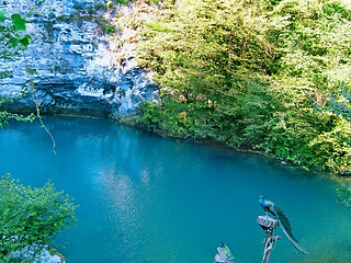 Image showing The mountain lake in the mountains of the Caucasus, is called 