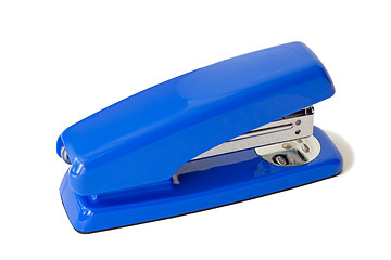 Image showing Stapler for papers of bright blue color