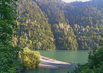 Image showing Rits's mountain lake in the mountains of the Caucasus.