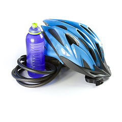 Image showing A Biking Helmet Against a White Background