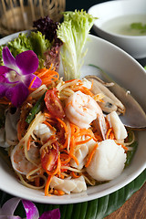 Image showing Thai Seafood Som Tum Salad