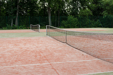 Image showing tennis courts in recreation village park summer  