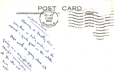 Image showing Backside of postcard