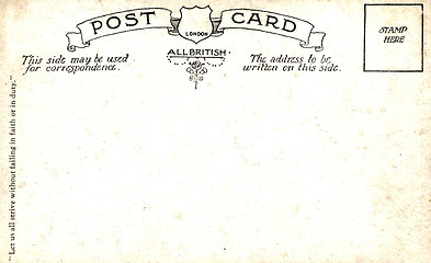 Image showing Backside of postcard