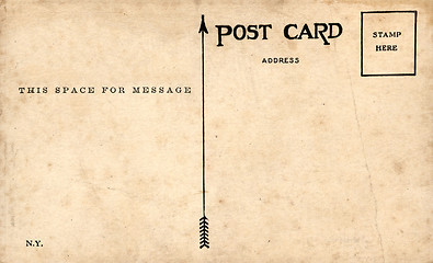 Image showing Backside of postcard