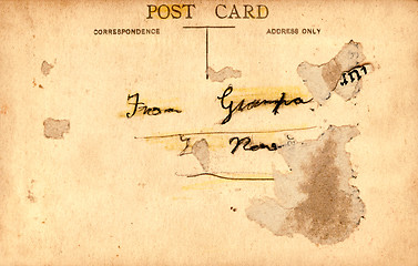 Image showing Backside of postcard