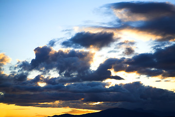 Image showing sunset with clouds