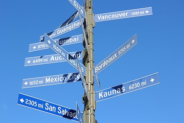 Image showing City distance sign