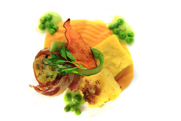 Image showing bacon roll with spring vegetable 