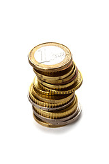 Image showing stack of euro coins