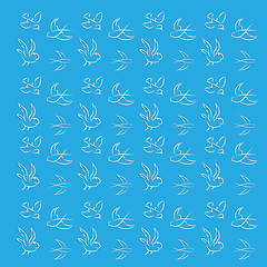 Image showing Blue background with birds