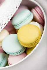 Image showing Pastel color macaroons