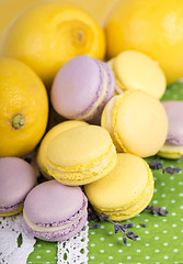 Image showing Pastel color macaroons