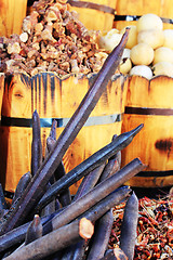 Image showing Spices and herbs on market