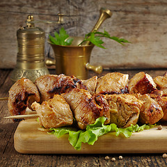 Image showing grilled pork meat kebab