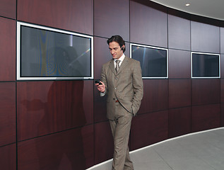 Image showing Businessman talking on mobile phone ll