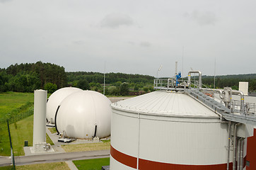 Image showing biogas plant sludge renewable energy process 