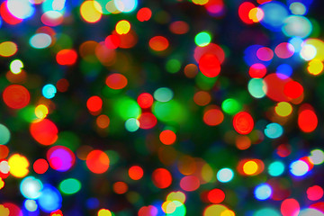 Image showing Holiday color unfocused lights