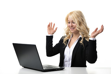 Image showing woman working on laptop