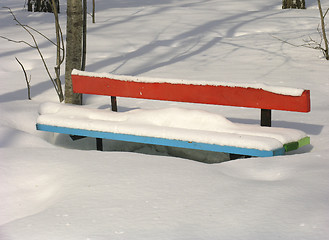 Image showing Bench  under the snow