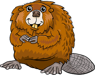 Image showing beaver animal cartoon illustration