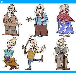 Image showing seniors people set cartoon illustration