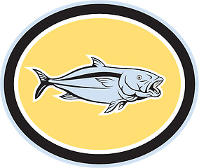 Image showing Kingfish Cartoon Oval