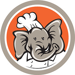 Image showing Elephant Chef Head Cartoon