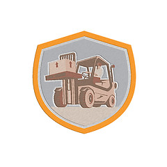 Image showing MetallicForklift Truck Materials Handling Logistics Shield