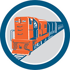 Image showing Diesel Train Circle Retro