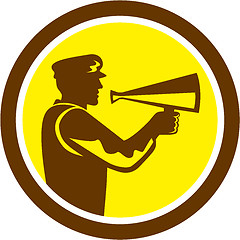 Image showing Movie Director Bullhorn Side Circle Retro