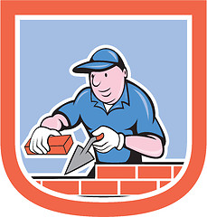 Image showing Bricklayer Mason Plasterer Worker Cartoon